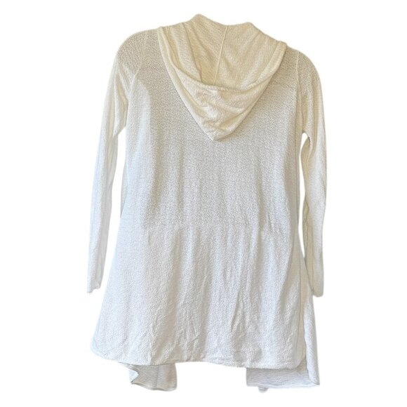 Eileen Fisher Peruvian Organic Cotton Crimp Hooded Cardigan Beach Coverup  Small - Picture 5 of 9